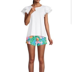 NWOT Lilly Pulitzer Clover Ruffle Top Size Small